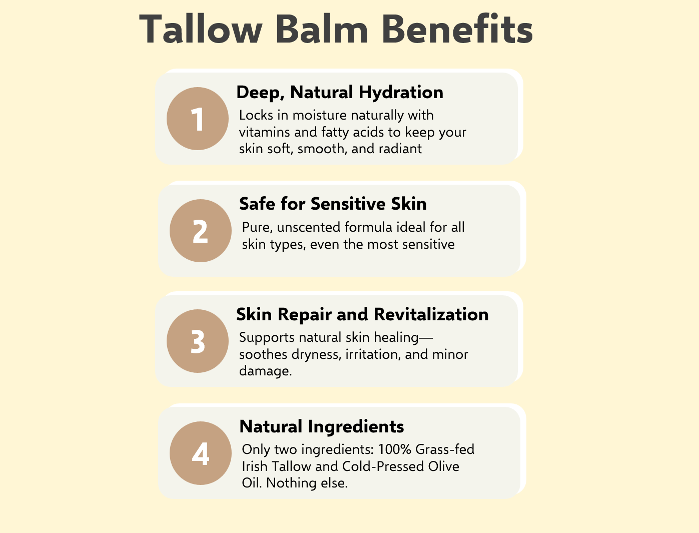 Cúram Unscented Tallow Moisturizing Balm 60ml 2oz