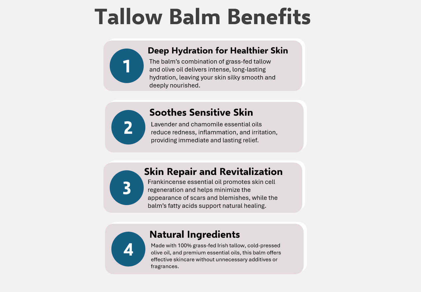 Cúram Tallow & Essential Oils, Soothe & Healing, Moisturizing Balm 60ml 2oz