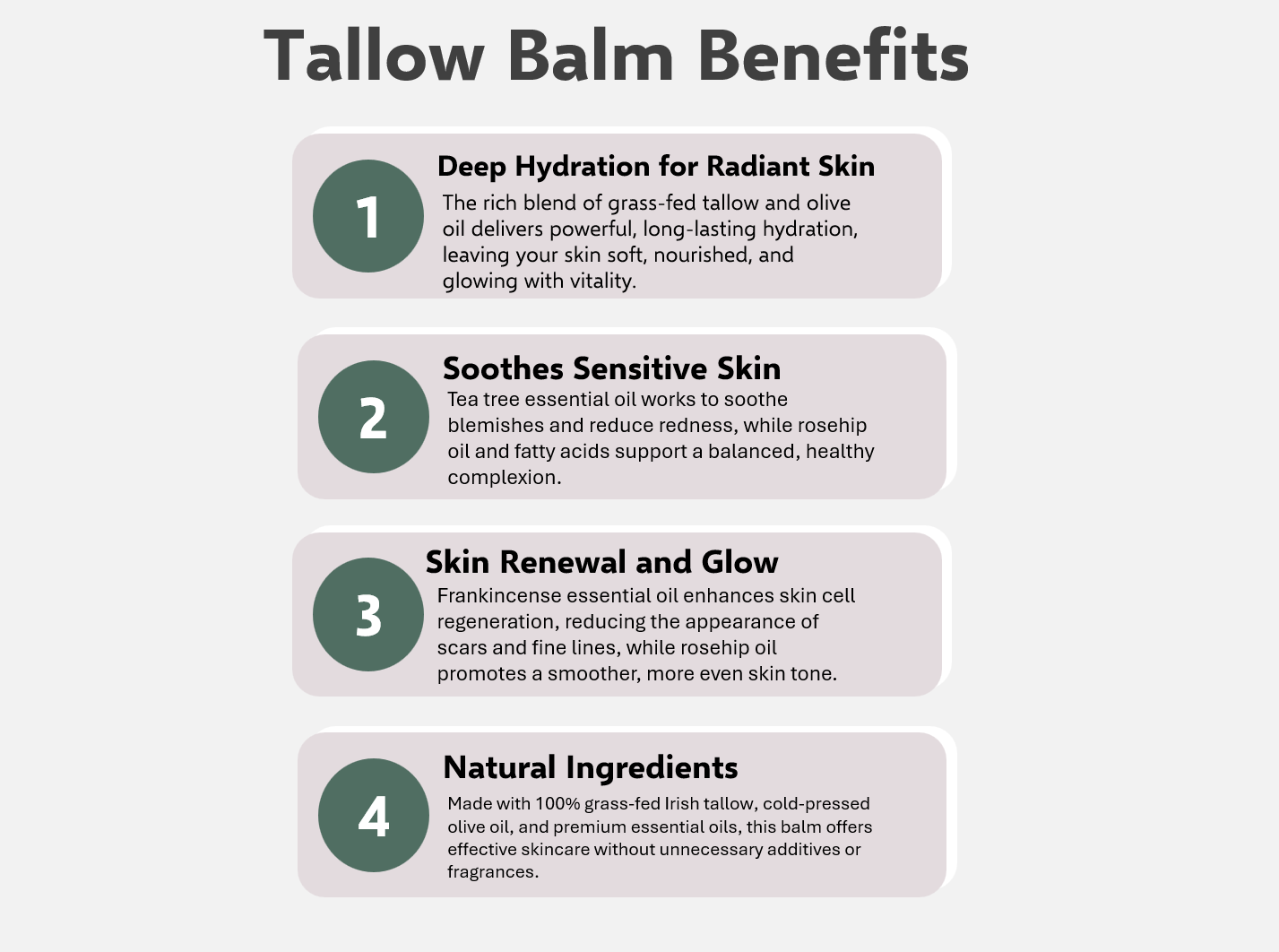 Cúram Tallow & Essential Oils, Radiance & Revitalizing, Moisturizing Balm 60ml 2oz